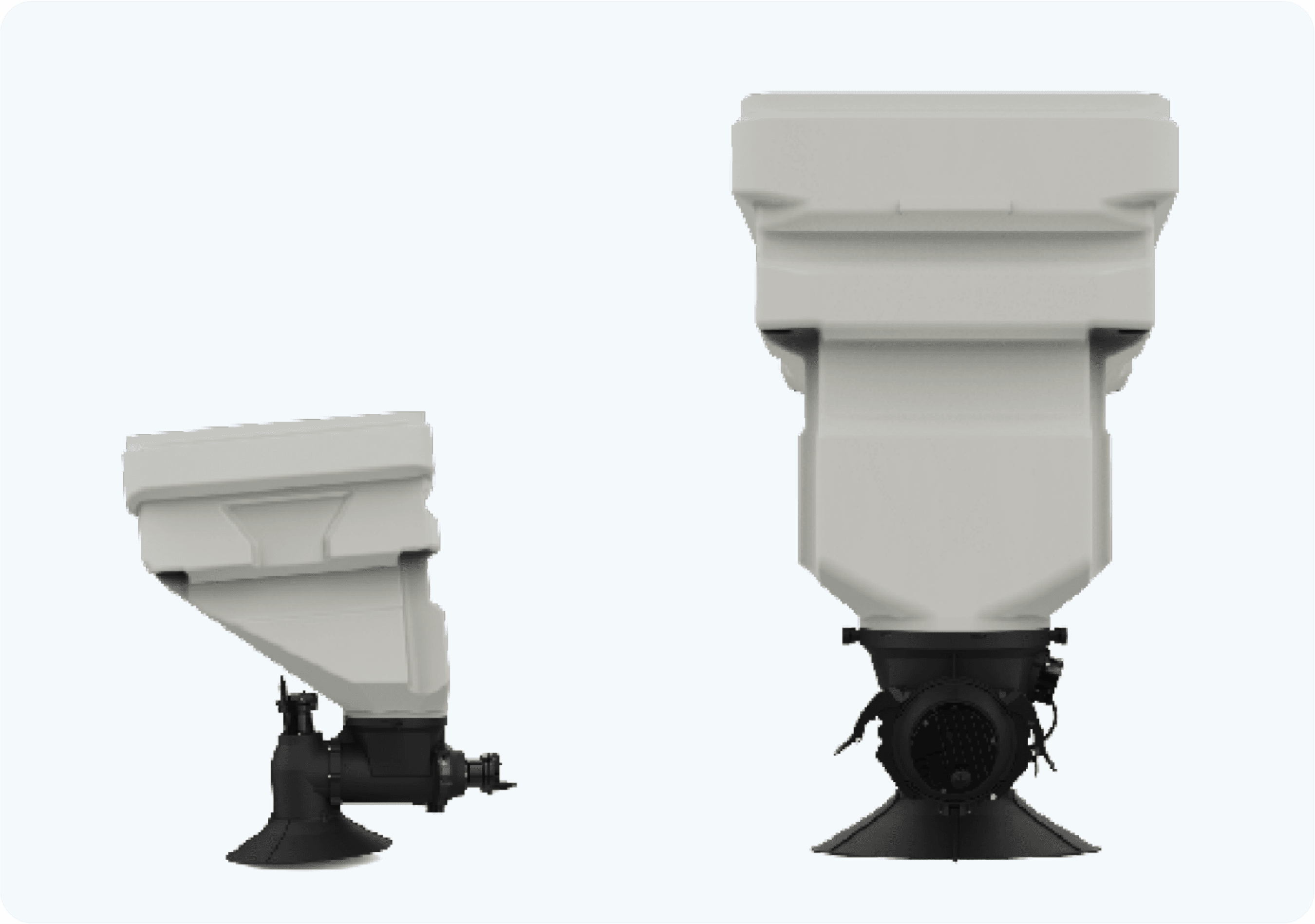 J150 spreading system adopts a screw-feeding and centrifugal-spreading structure